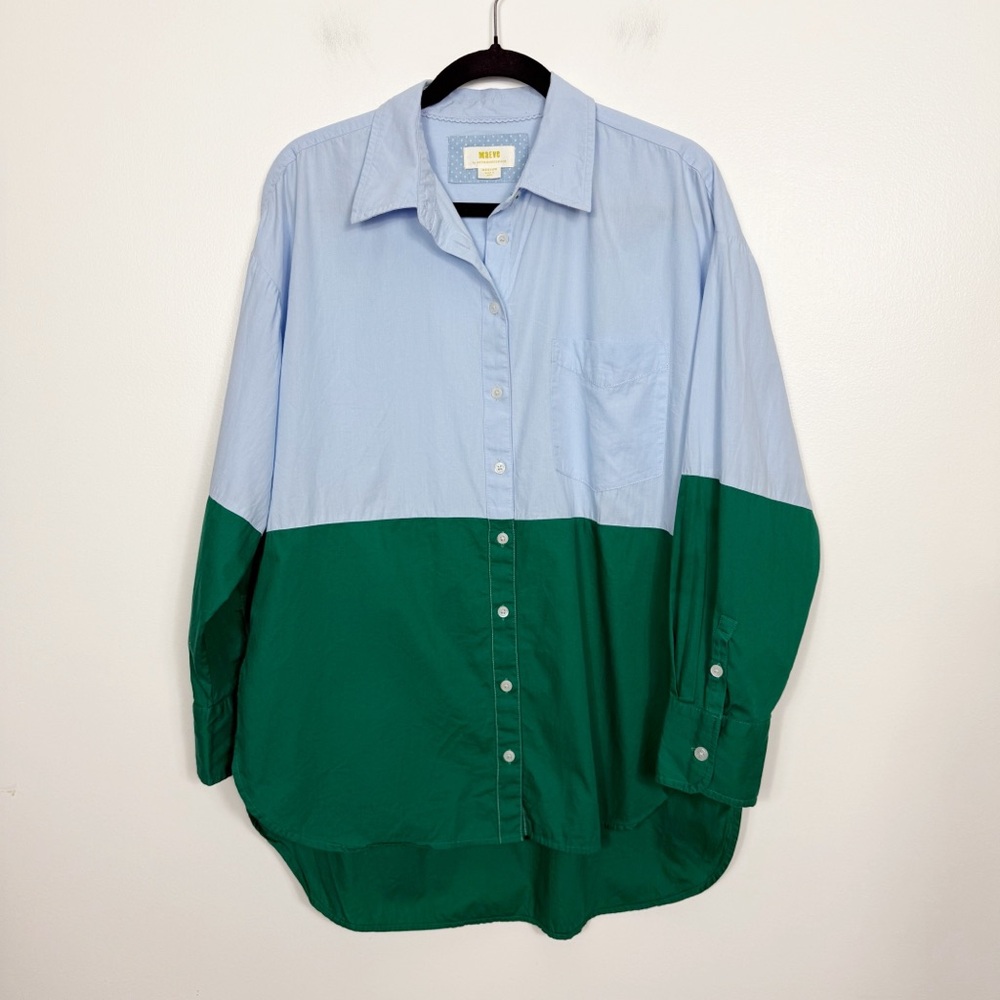 The Bennet Buttondown Shirt by Maeve Colorblock Edition Size Medium - Picture 2 of 7
